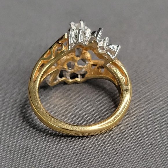 18KHGE Gold Electroplated Womens Rhinestone Design Fashion Ring Size 5 3/4 - Picture 5 of 7